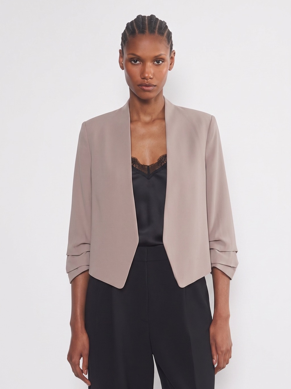 Aritzia Babaton Cropped Power Blazer – Taupe